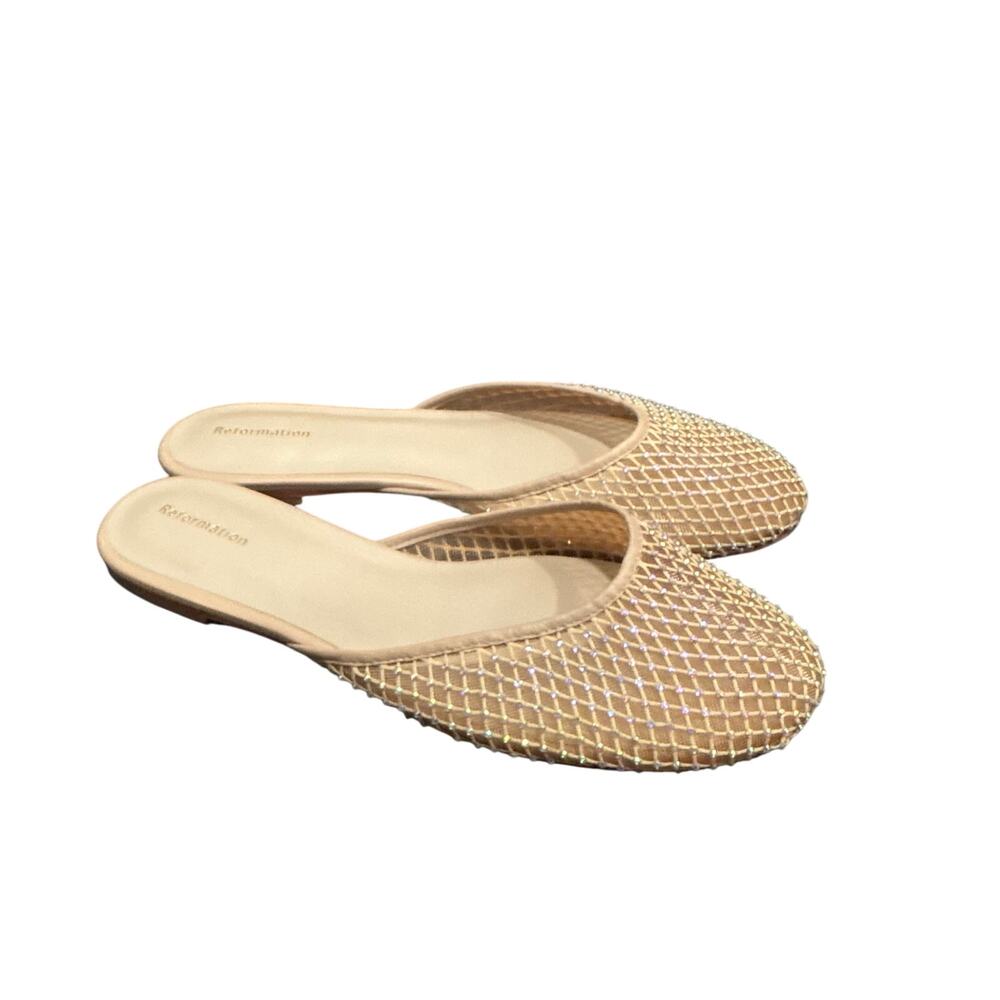 Reformation Melly Flat Woven Mules - size 8.5